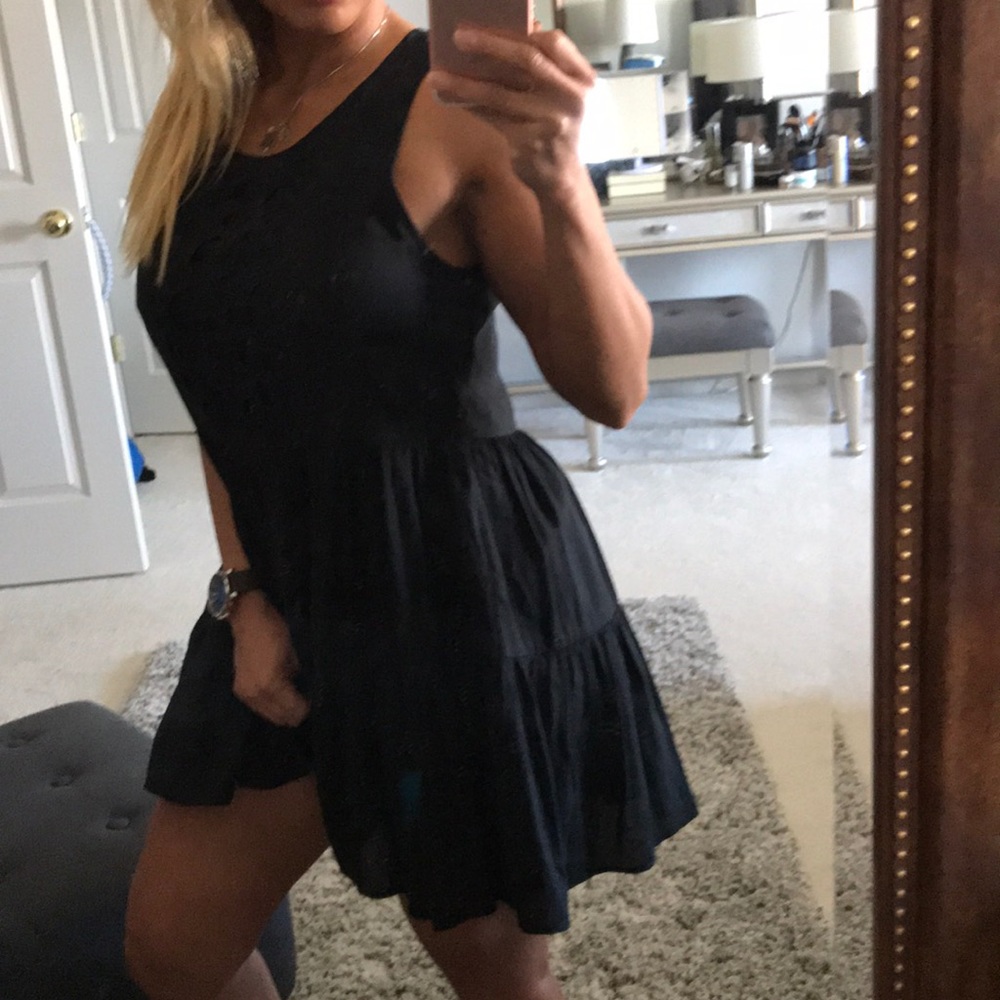 SOLD LOVERS + FRIENDS BABYDOLL BLACK DRESS S - Picture 2 of 8